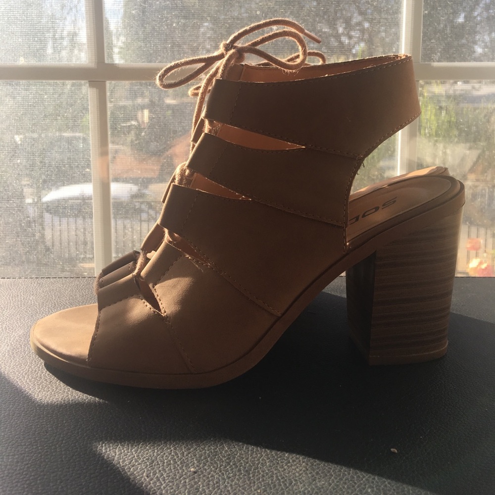 Brown laced heels